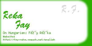 reka fay business card